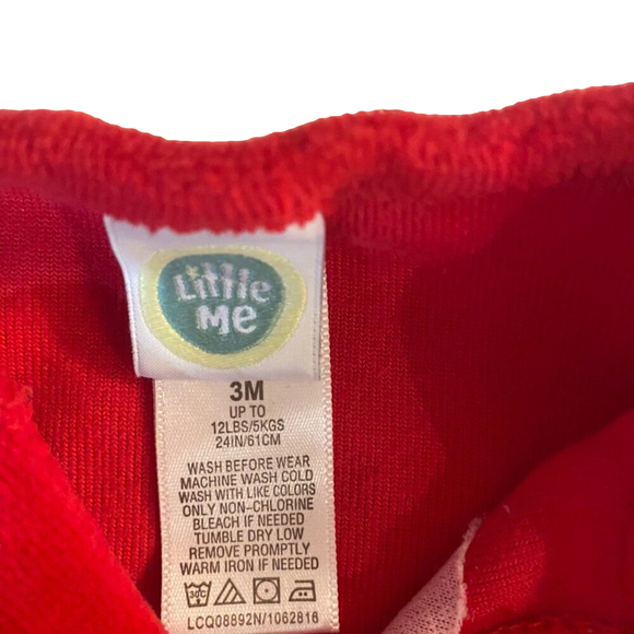 Little me Santa Velour Zip Footie 3 months - Picture 7 of 7